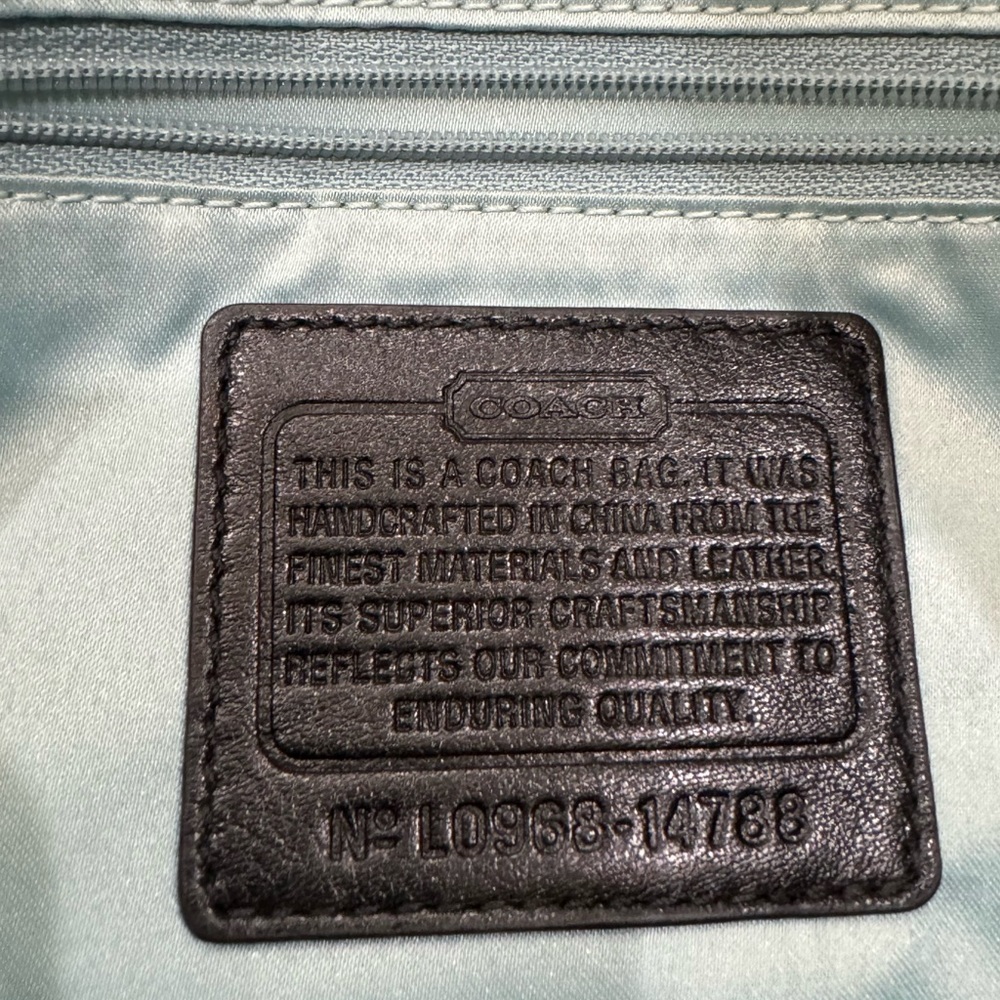 Coach Black/Gray Kristin Op Art Signature Flap Sateen Leather Shoulder Bag - Picture 5 of 14